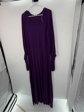 Women's Long Sleeve Maxi Dress in Deep Purple